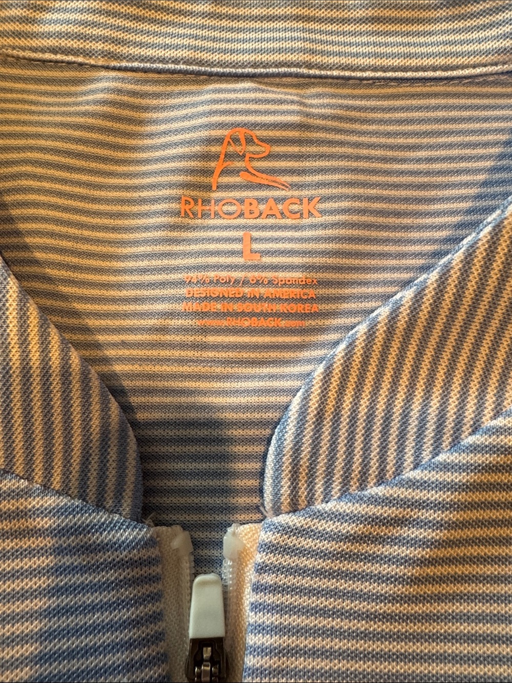 Rhoback Light Blue & White Striped Sleeveless Zip Tank - Picture 2 of 2